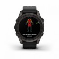 Умные спортивные часы премиум-класса Fenix  7S Pro Sapphire Solar Carbon Grey DLC Titanium with Black Band (010-02776-11)