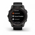 Умные спортивные часы премиум-класса Fenix 7 Pro – Sapphire Solar Edition Carbon Gray DLC Titanium with Black Band (010-02777-11)