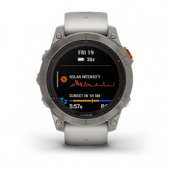 Fenix 7 Pro – Sapphire Solar Edition Titanium with Fog Gray/Ember Orange Band (010-02777-21)