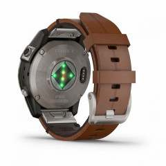 Fenix 7 Pro – Sapphire Solar Edition Carbon Gray DLC Titanium with Leather band (010-02777-30)