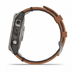 Fenix 7 Pro – Sapphire Solar Edition Carbon Gray DLC Titanium with Leather band (010-02777-30)