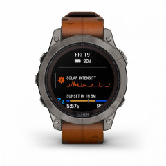 Fenix 7 Pro – Sapphire Solar Edition Carbon Gray DLC Titanium with Leather band (010-02777-30)