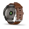 Умные мультиспортивные часы премиум класса Fenix 7 Sapphire Titan with Chestnut Leather Band (010-02540-31)