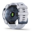 Умные спортивные часы премиум-класса FENIX 7X Sapphire Solar титановый синий минерал DLC с белым ремешком
