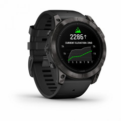 EPIX PRO (Gen 2) Sapphire Edition 51 мм, титановый угольно-серый, DLC, черный силиконовый ремешок