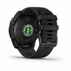 EPIX PRO (Gen 2) Sapphire Edition 51 мм, титановый угольно-серый, DLC, черный силиконовый ремешок