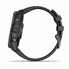 EPIX PRO (Gen 2) Sapphire Edition 51 мм, титановый угольно-серый, DLC, черный силиконовый ремешок