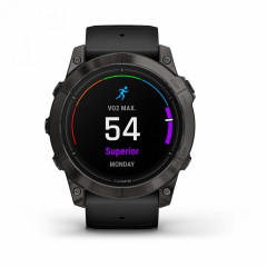 EPIX PRO (Gen 2) Sapphire Edition 51 мм, титановый угольно-серый, DLC, черный силиконовый ремешок