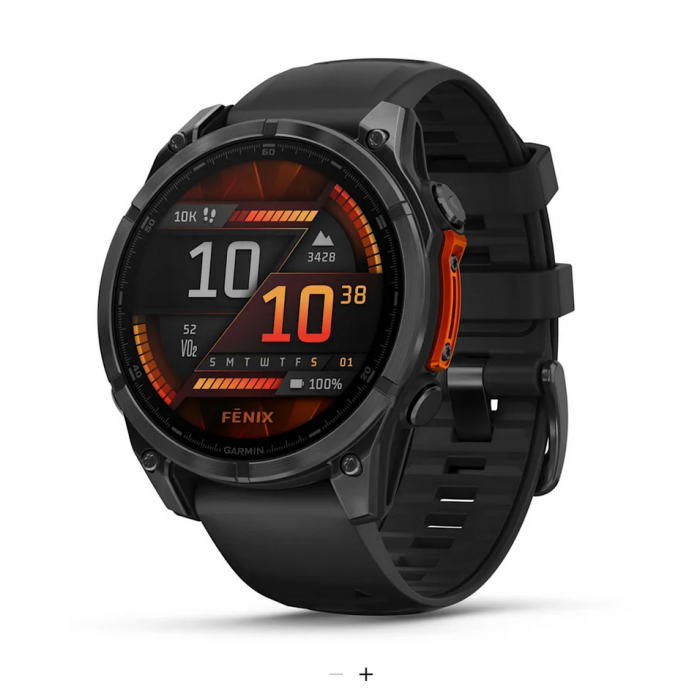 Fenix 8 – 47 mm, AMOLED Slate Gray with Black Silicone Band