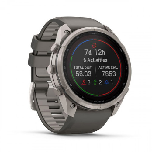 Мульти-спортивные часы Fenix 9 – 51mm Titanium with Pebble Gray Silicone Band