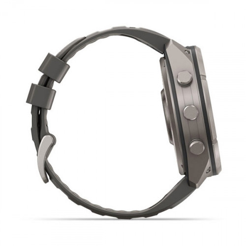 Мульти-спортивные часы Fenix 9 – 51mm Titanium with Pebble Gray Silicone Band
