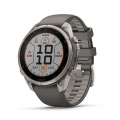 Fenix 9 Pro Solar – 47mm Titanium with Pebble Gray/Silver Gray Silicone Band