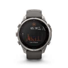 Fenix 9 Pro Solar – 47mm Titanium with Pebble Gray/Silver Gray Silicone Band