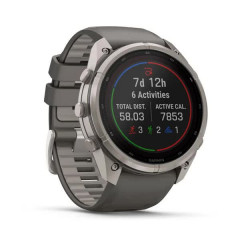 Fenix 9 Pro Solar – 51mm Titanium with Pebble Gray/Silver Gray Silicone Band