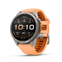 Fenix 9 Pro – 43mm Carbon Gray DLC Titanium with Black/Pebble Gray Silicone Band