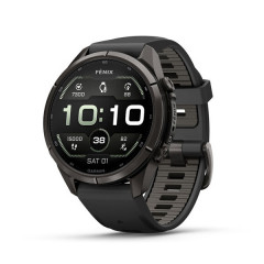 Fenix 9 Pro – 43mm Carbon Gray DLC Titanium with Black/Pebble Gray Silicone Band