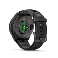 Fenix 9 Pro – 43mm Carbon Gray DLC Titanium with Black/Pebble Gray Silicone Band