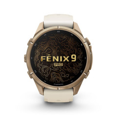 Fenix 9 Pro – 43mm Autumn Gold Titanium with Cream/Fog Gray Silicone Band