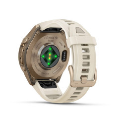 Fenix 9 Pro – 43mm Autumn Gold Titanium with Cream/Fog Gray Silicone Band