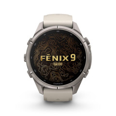 Fenix 9 Pro – 43mm Titanium with Fog Gray Silicone Band