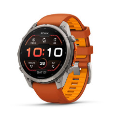 Fenix 9 Pro – 47mm Titanium with Autumn Orange/Spark Orange Silicone Band