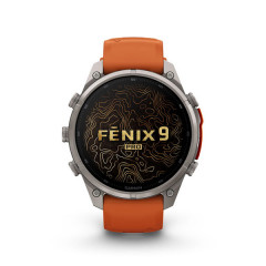 Fenix 9 Pro – 47mm Titanium with Autumn Orange/Spark Orange Silicone Band