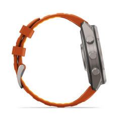Fenix 9 Pro – 47mm Titanium with Autumn Orange/Spark Orange Silicone Band