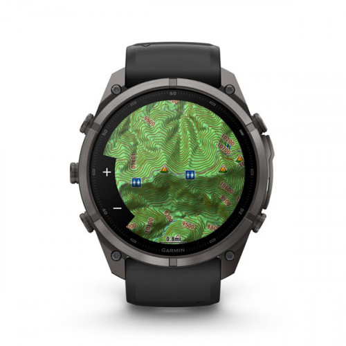 Мульти-спортивные часы Fenix 9 Pro 51mm – Carbon Gray DLC Titanium with Black Silicone Band