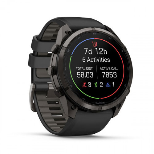 Мульти-спортивные часы Fenix 9 Pro 51mm – Carbon Gray DLC Titanium with Black Silicone Band