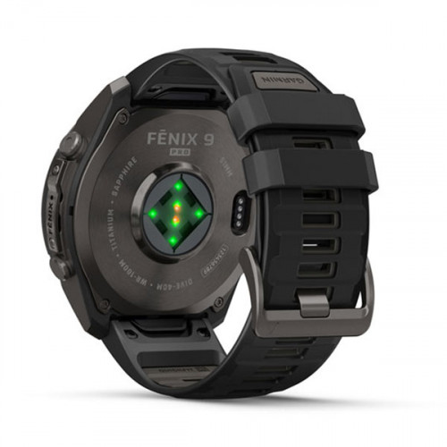 Мульти-спортивные часы Fenix 9 Pro 51mm – Carbon Gray DLC Titanium with Black Silicone Band