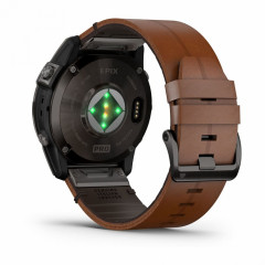 EPIX PRO(Gen 2) Sapphire Edition 51 мм, титановый угольно-серый, DLC, коричневый кожаный ремешок