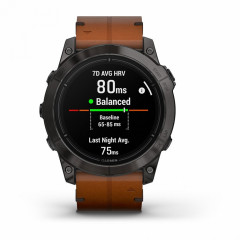 EPIX PRO(Gen 2) Sapphire Edition 51 мм, титановый угольно-серый, DLC, коричневый кожаный ремешок