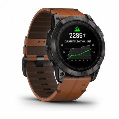 EPIX PRO(Gen 2) Sapphire Edition 51 мм, титановый угольно-серый, DLC, коричневый кожаный ремешок