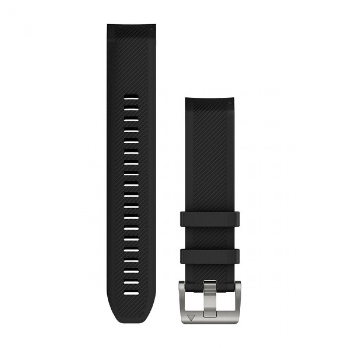 Garmin Ремешок сменный QuickFit 22 мм (силиконовый) черный, серебристая застежка