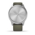 Умные часы Vivomove Style серебристый с травяным силиконовым ремешком (010-02240-21)