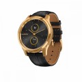 Умные часы Vivomove Luxe золотистые черные с кожаным ремешком (010-02241-22)