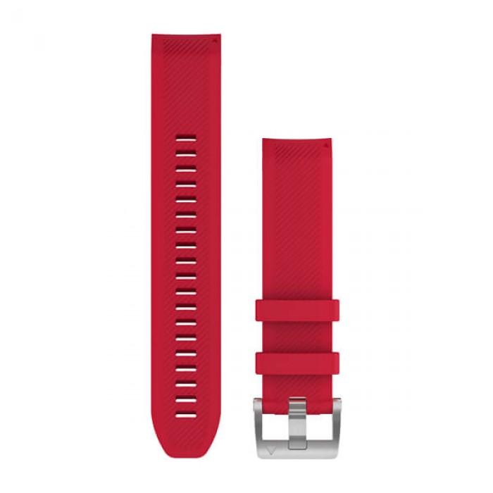 Garmin Ремешок сменный QuickFit 22 мм (силиконовый) красный, серебристая застежка
